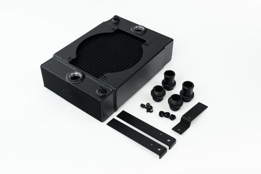 CSF Universal Drag Race / Tuck Radiator w/9in Spal Fan-Black - Premium  from Precision1parts.com - Just $499! Shop now at Precision1parts.com