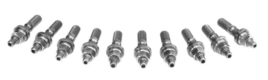 SpeedFactory Racing Titanium Intake/Exhaust Manifold Stud Kit w/ 6-Point Nuts (10 Piece) - Premium  from Precision1parts.com - Just $114.99! Shop now at Precision1parts.com