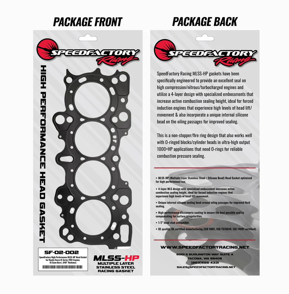 SpeedFactory Racing High Performance MLSS-HP Head Gaskets for Honda/Acura B-Series VTEC - Premium  from Precision1parts.com - Just $109.99! Shop now at Precision1parts.com
